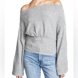 Free People Crazy On You Cropped Thermal Grey Small